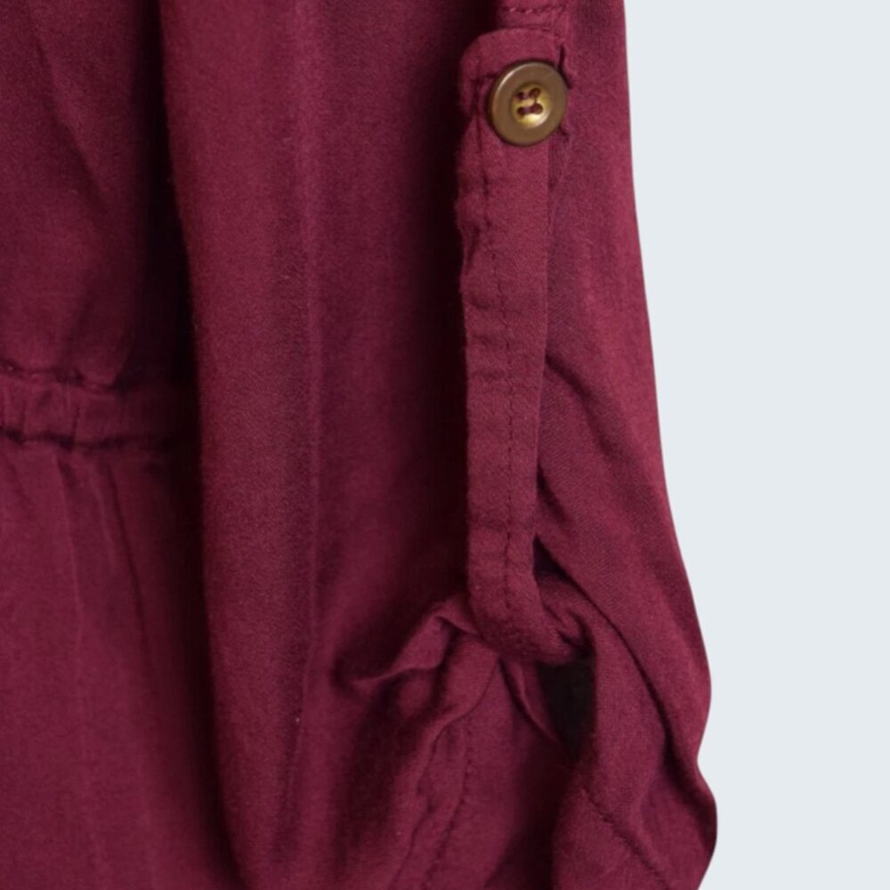 CACHAREL BURGUNDY BUTTON FRONT SHIRT DRESS - Picture 5 of 7
